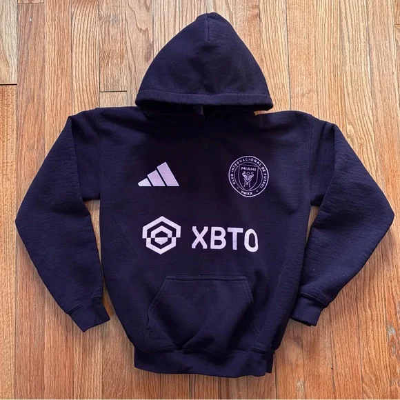 Messi 10 Inter Miami Youth Graphic Hoodie Large Black Cotton Blend - Picture 2 of 7